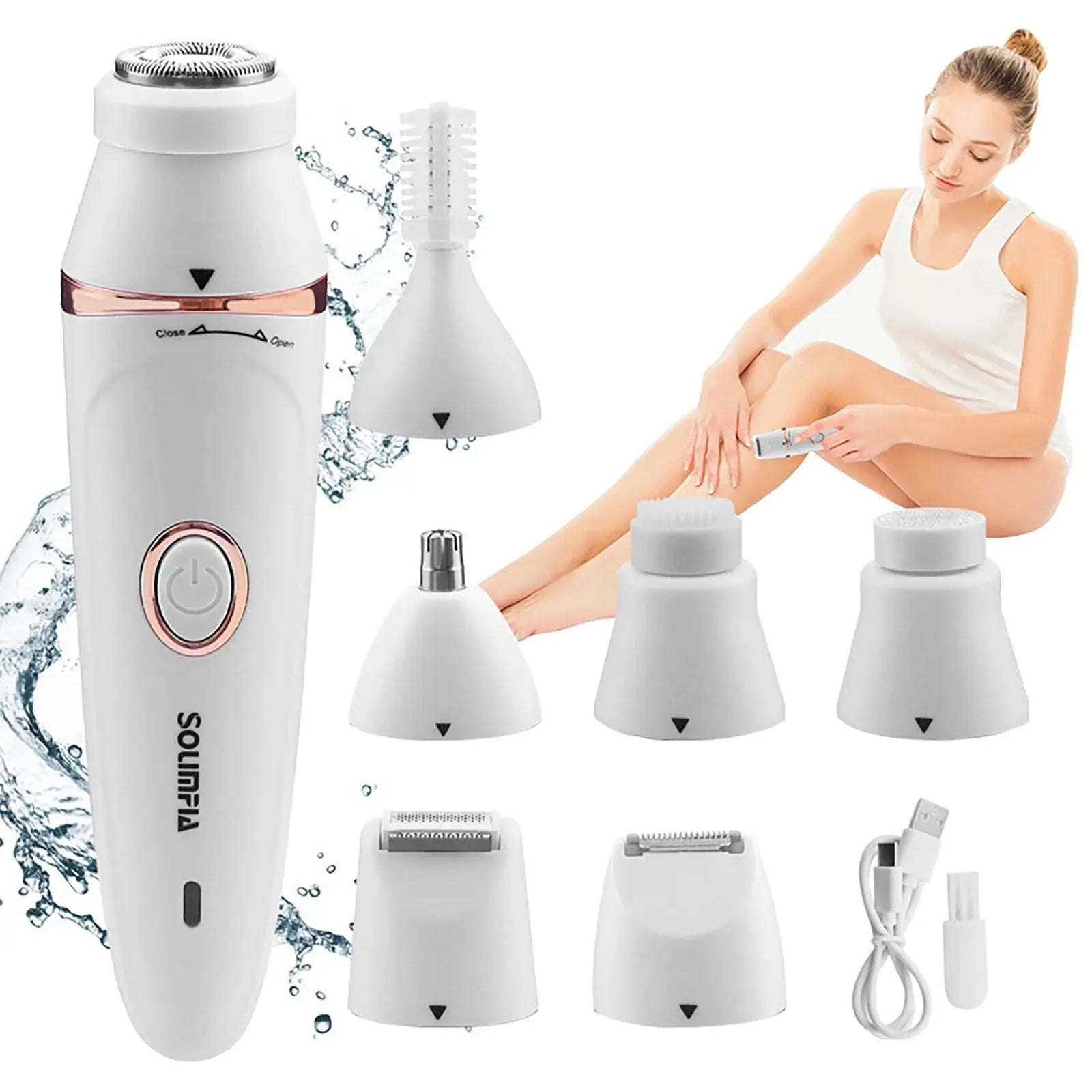 Hair Removal for Face, Face Epilator for Women Facial Hair, Electric Facial Hair Remover for Women Face, 7 in 1 Face Razor for Women, Instant Beauty Tools Kit for All Skin Types