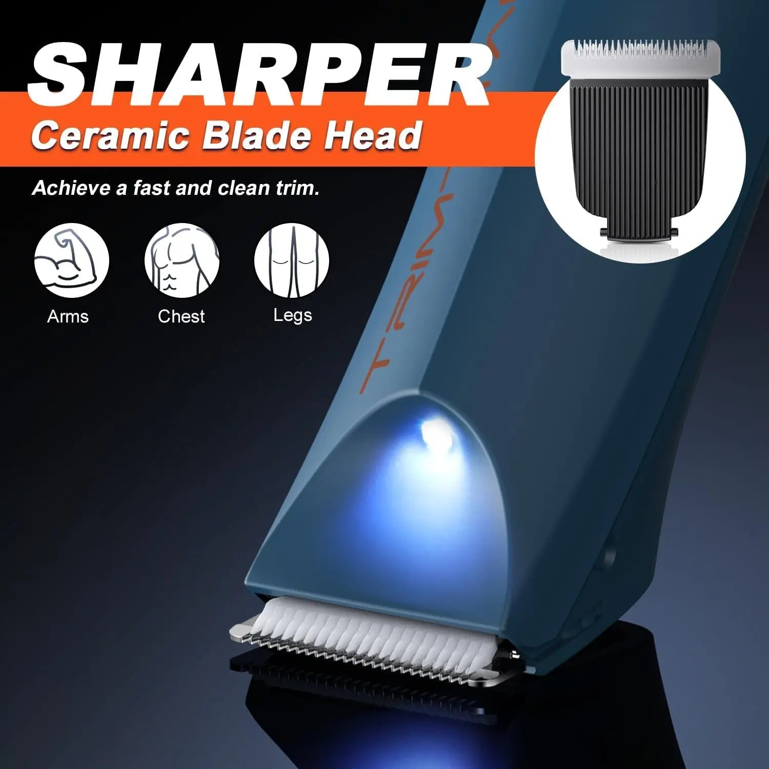Body Hair Trimmer for Men, 2-In-1 Groin Hair Trimmer & Body Groomer Ball Shaver Electric Razor for Men Pubic Hair with 2 Replaceable Ceramic Blades, Gifts for Husband Guys Him