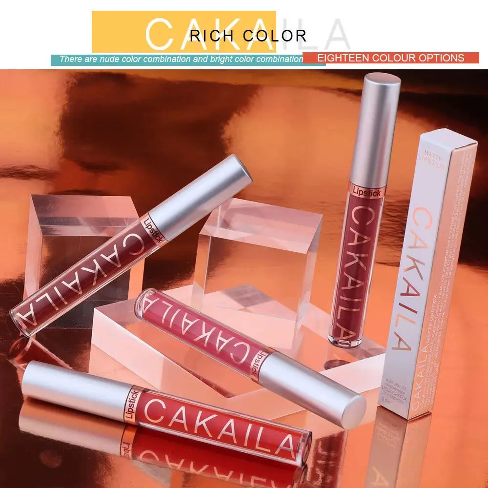 18 Color Lipstick Matte Non-Stick Cup Waterproof Lip Gloss