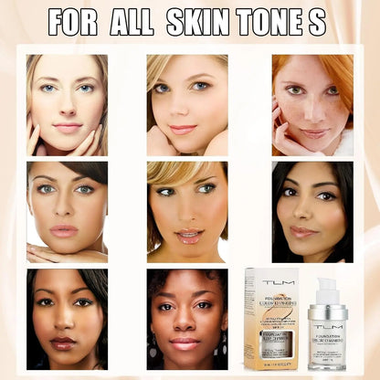 TLM Color Changing Foundation, Moisturizing Warm Skin Flawless Full Coverage Face Foundation Makeup for All Skin. (1Pcs)