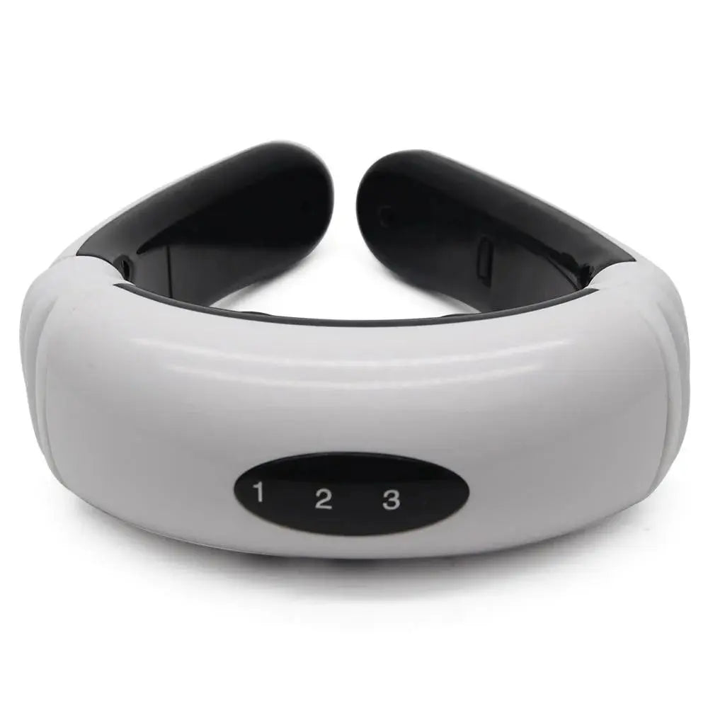 3D Electric Neck Massager - Portable 6 Modes Adjustable 15 Speeds Cordless Deep Tissue Trigger Point Neck Pain Relief Massager with Pulse Pads