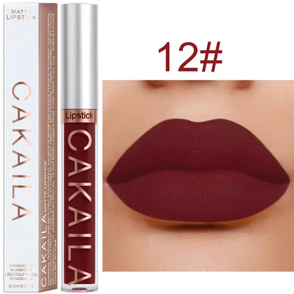 18 Color Lipstick Matte Non-Stick Cup Waterproof Lip Gloss