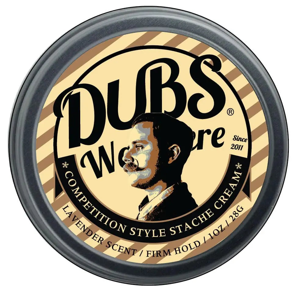 "Firm Stache Cream, 1Ounce Screw Top Tin - Competition Style Moustache Wax Original Lavender Scent